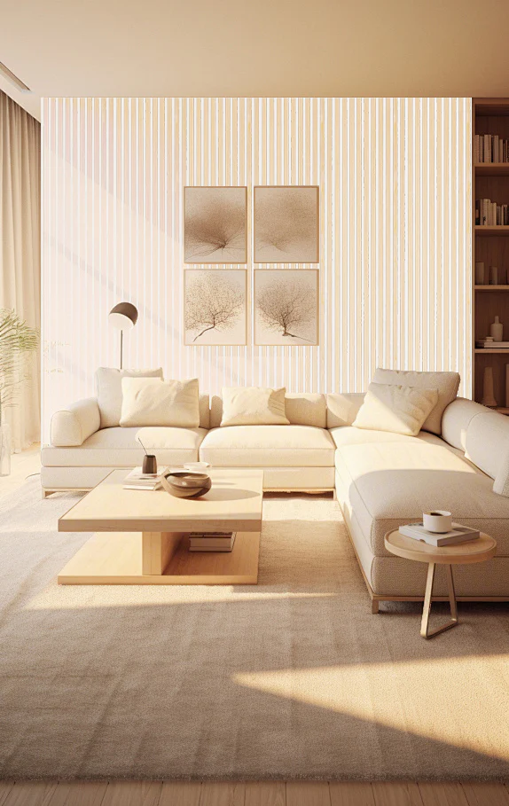 Akustikpaneel Premium Kiefer – Filz Beige 244 × 60 cm - Image 6