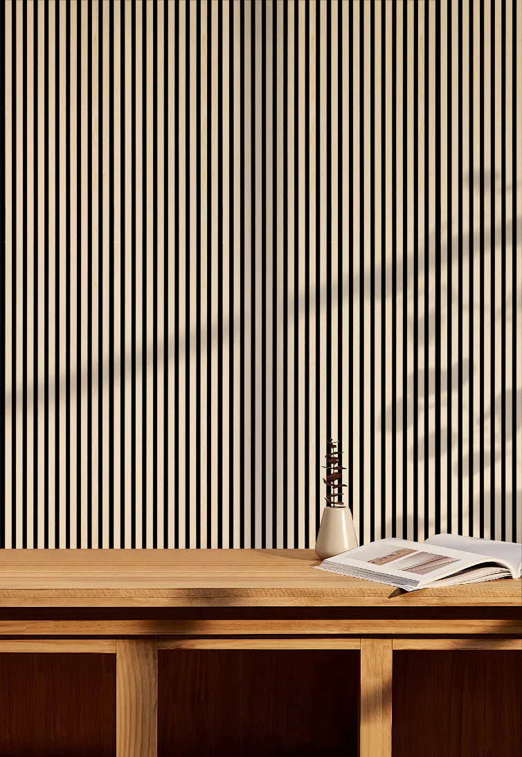Akustikpaneel Premium Kiefer – Filz Schwarz 244 × 60 cm - Image 4
