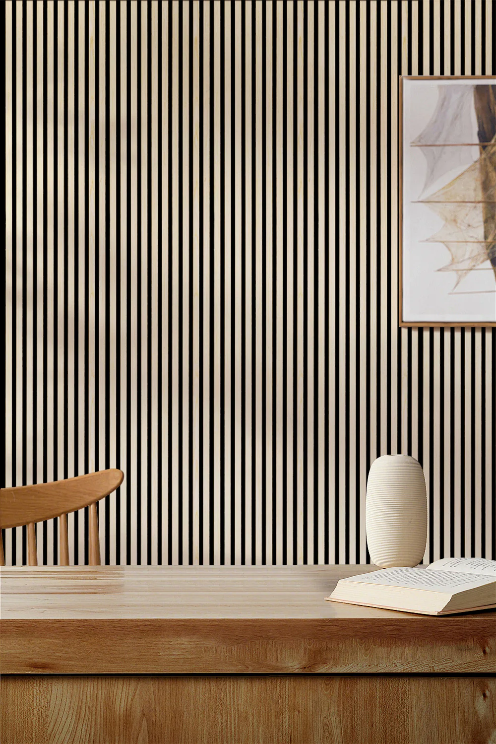 Akustikpaneel Premium Kiefer – Filz Schwarz 244 × 60 cm - Image 5