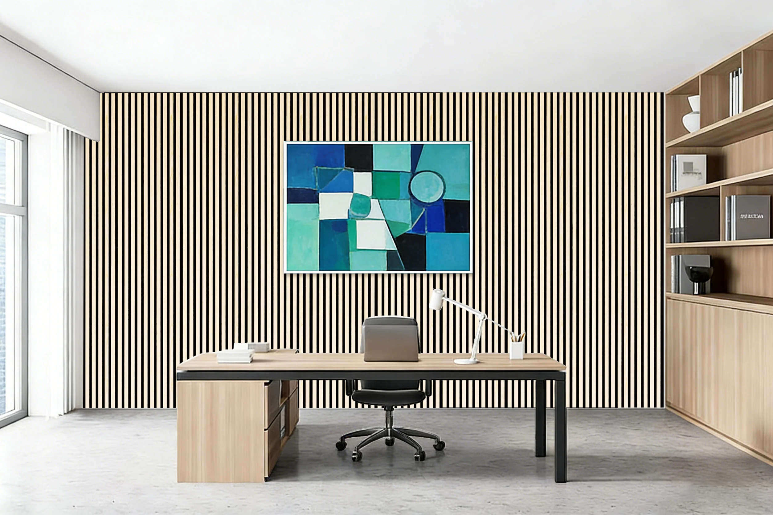 Akustikpaneel Premium Kiefer – Filz Schwarz 244 × 60 cm - Image 6