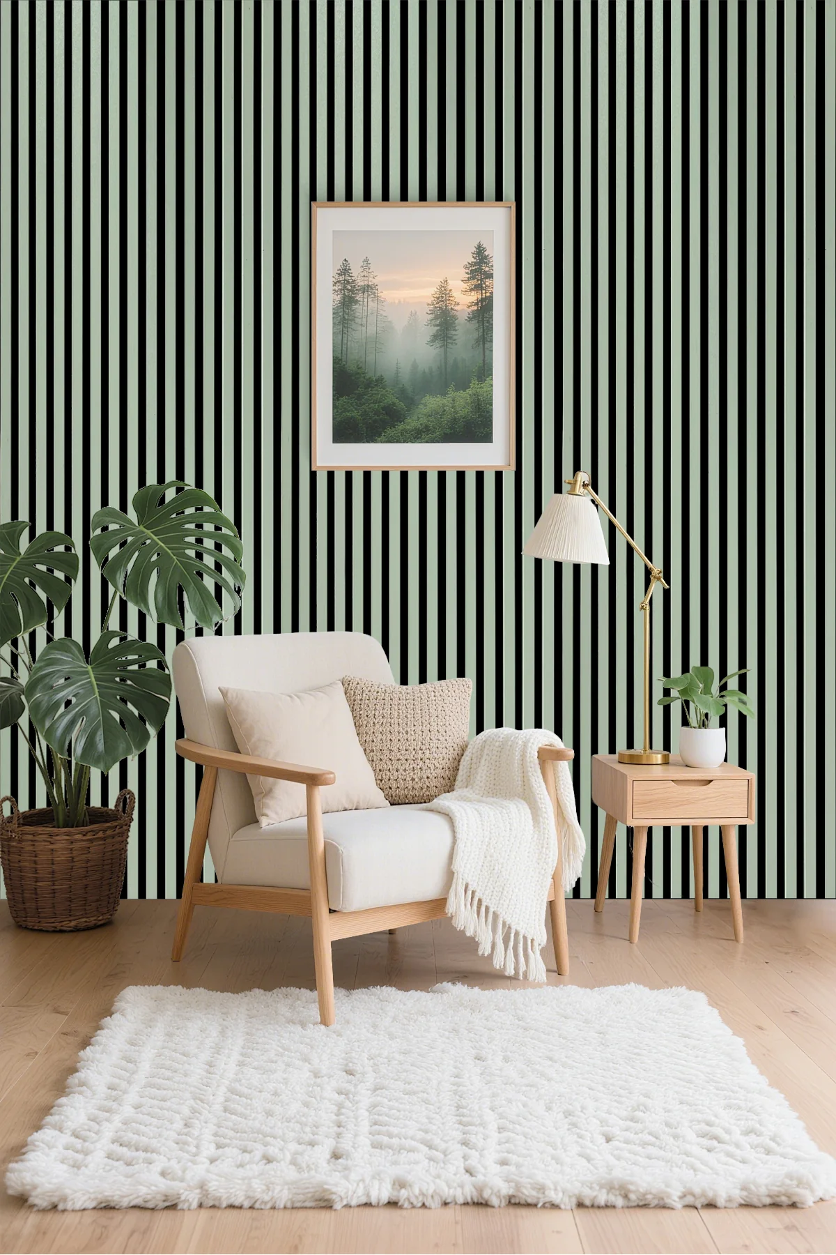 Akustikpaneel Premium Salbei – Filz Schwarz 244 × 60 cm - Image 4