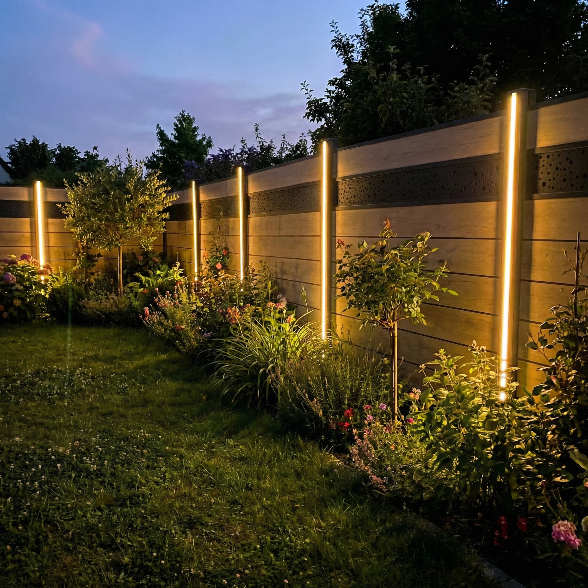 LED-Lichtleiste für WPC -und ALU Sichtschutzzaun inkl. Solarkappe - Image 5