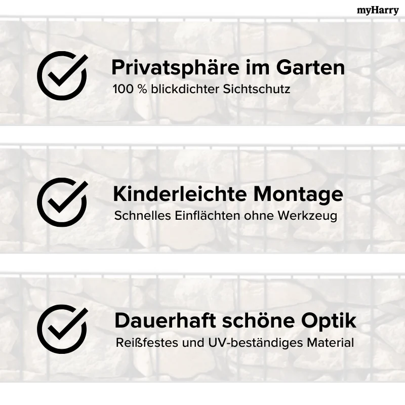PVC Sichtschutzstreifen Steinoptik für Doppelstabmatten 35lfm - Image 5