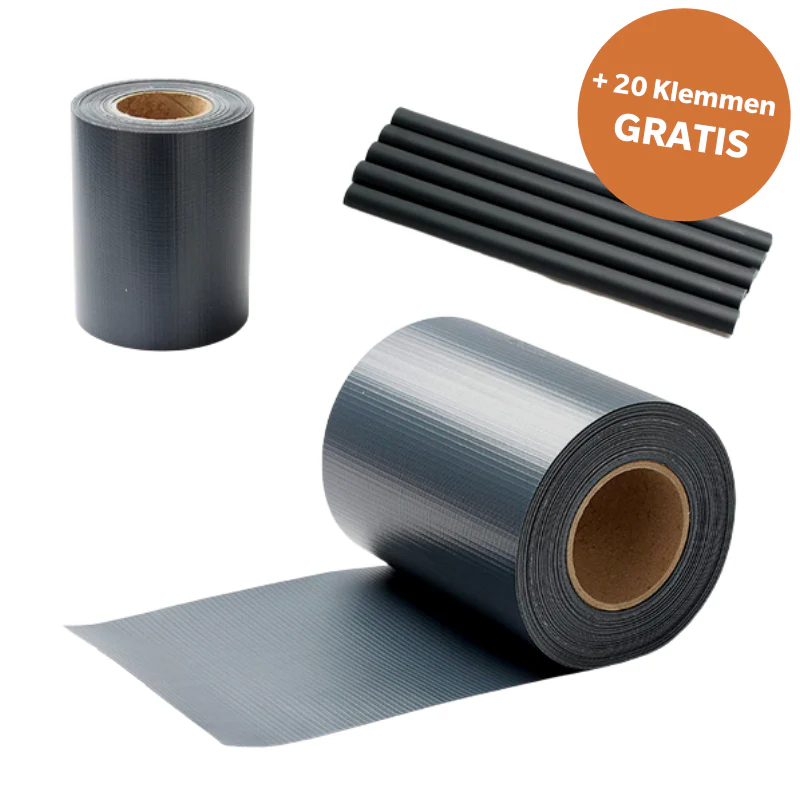 PVC Sichtschutzstreifen für Doppelstabmattenzäune Anthrazit 35lfm - Image 2