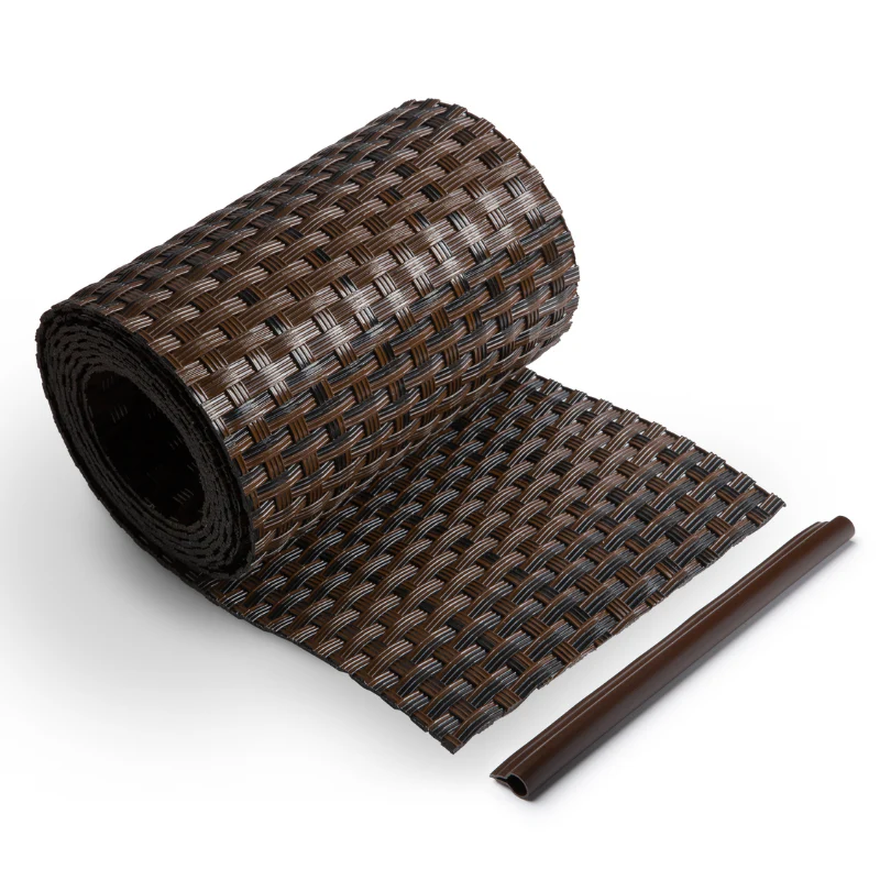 Rattan Sichtschutzstreifen Braun/Schwarz RD06 255cm