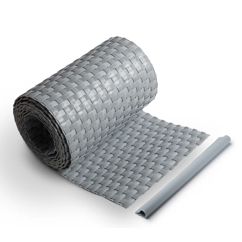Rattan Sichtschutzstreifen Grau RD17 255cm