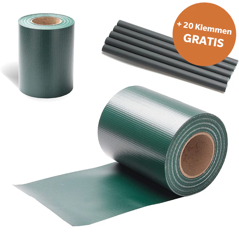PVC Sichtschutzstreifen für Doppelstabmattenzäune Grün 35lfm - Image 2