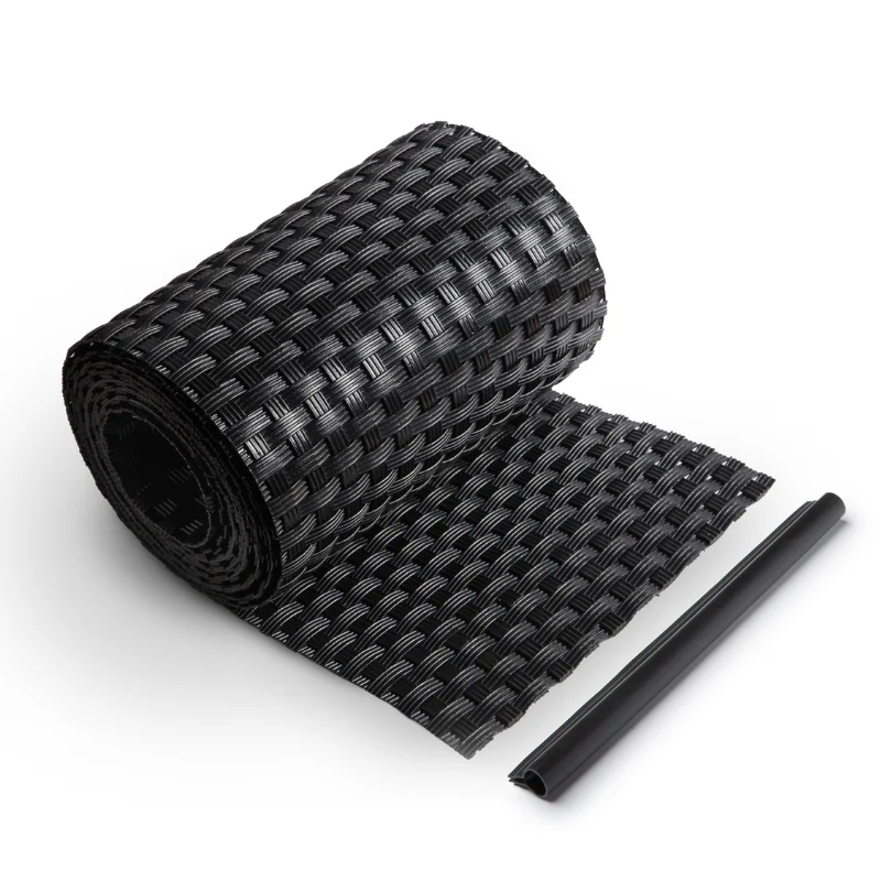 Rattan Sichtschutzstreifen Schwarz RD04 255cm