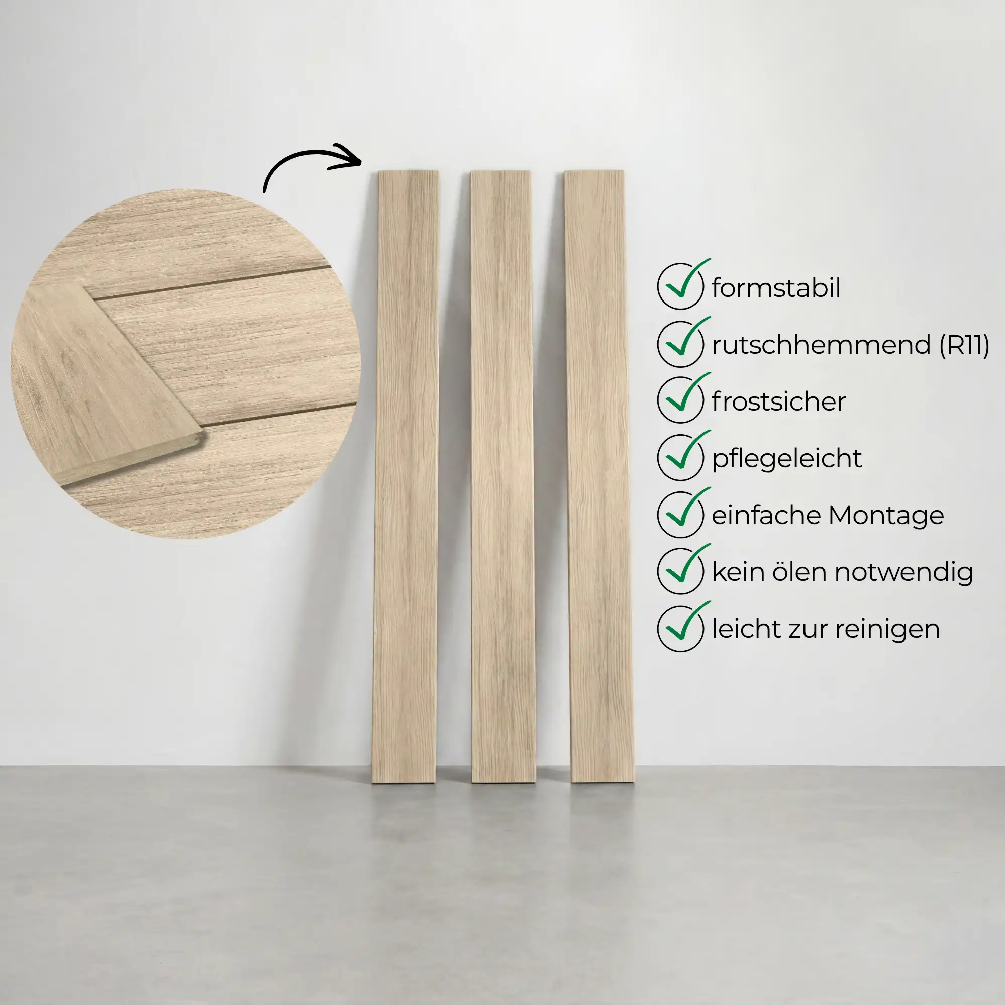 WPC-Komplettset Elfenbein Antik Massivdiele - Image 4