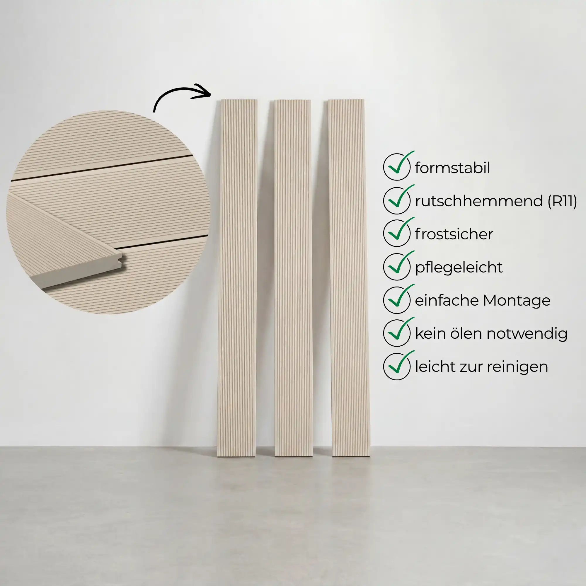 WPC-Komplettset Creme ECO Massivdiele - Image 6