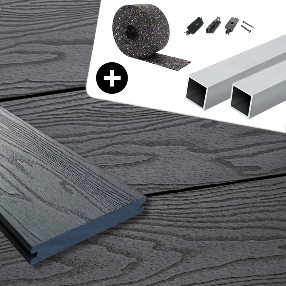 WPC-Komplettset Platin Terra Massivdiele