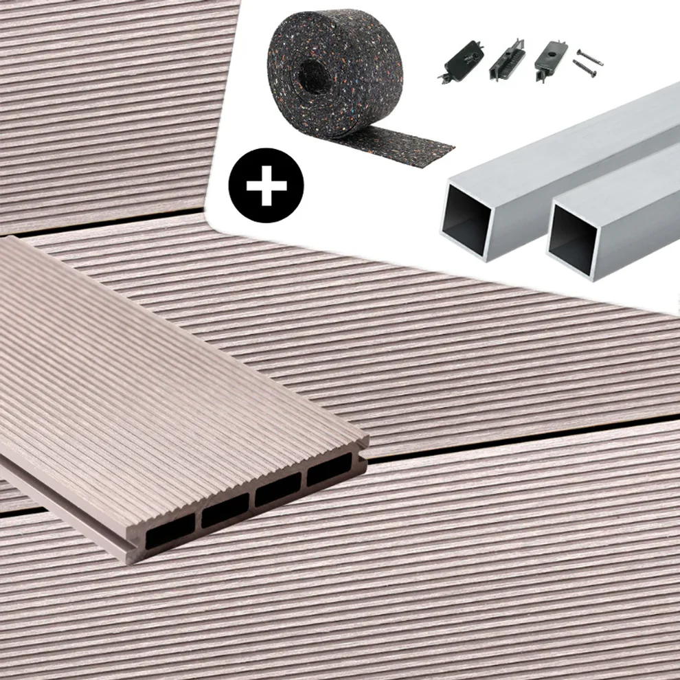 WPC-Komplettset Seide Geriffelt Basic Hohldiele