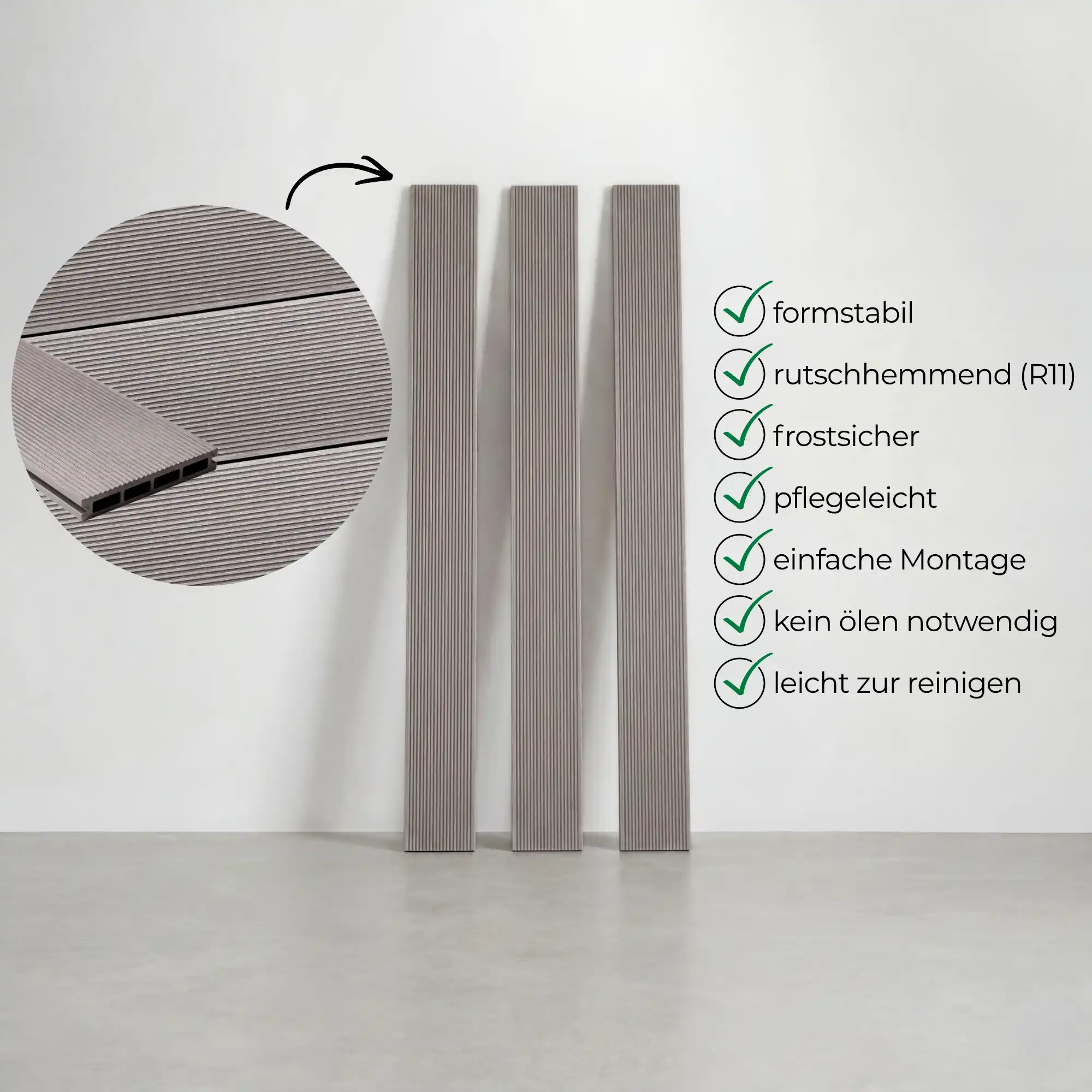 WPC-Komplettset Seide Geriffelt Basic Hohldiele - Image 4