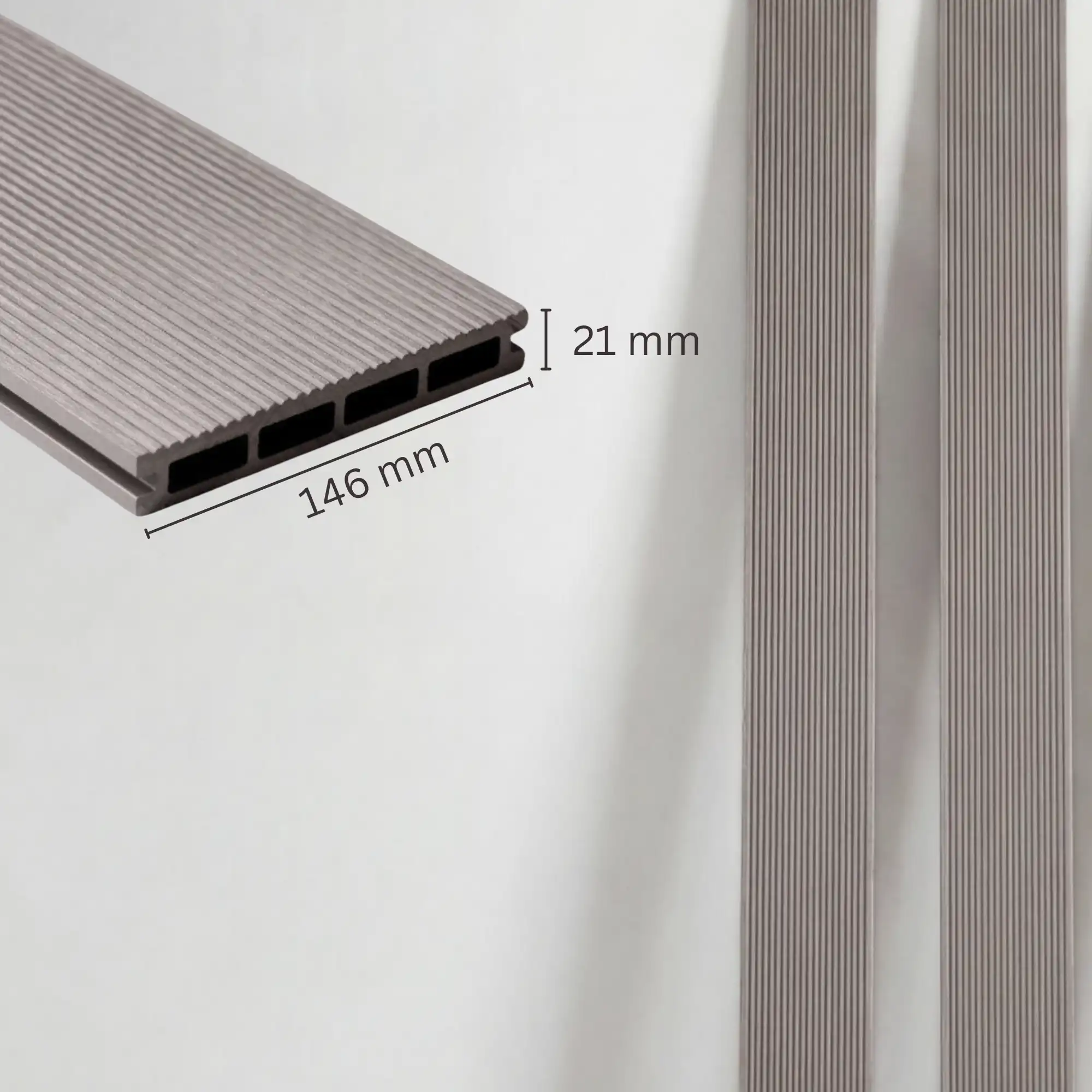 WPC-Komplettset Seide Geriffelt Basic Hohldiele - Image 5