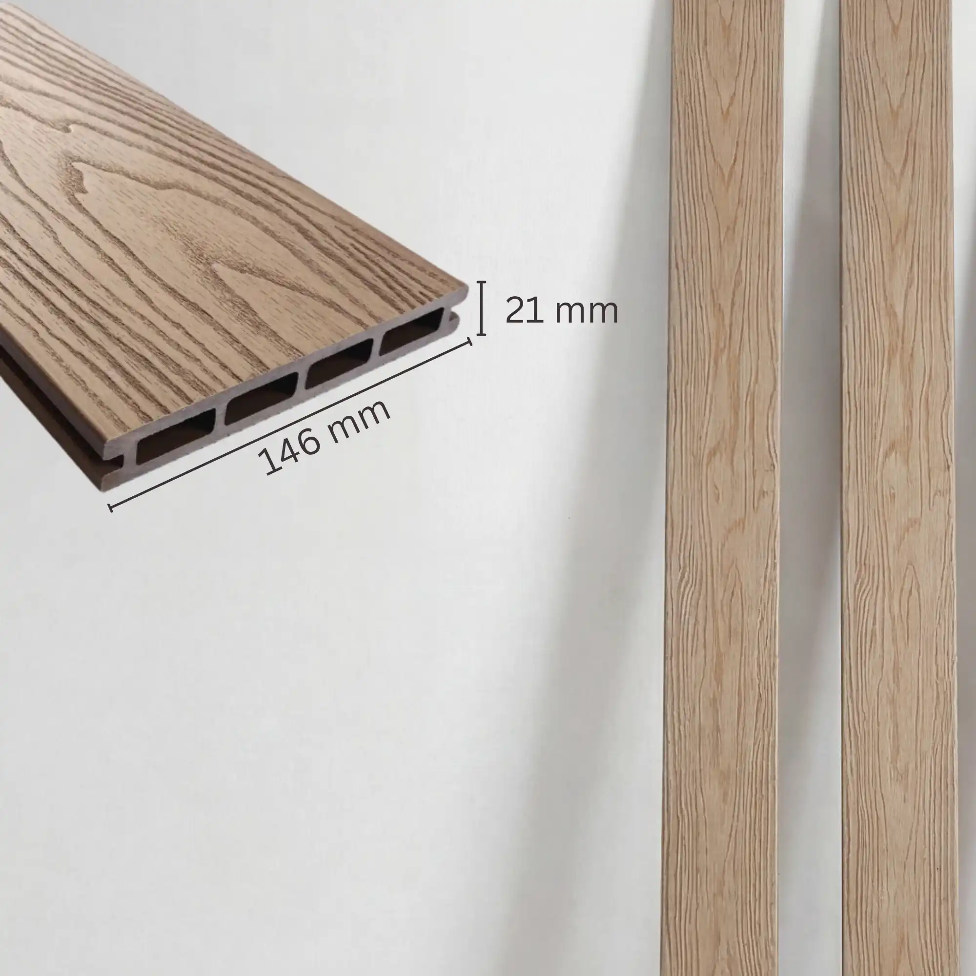 WPC-Komplettset Teak Holzoptik Basic Hohldiele - Image 6