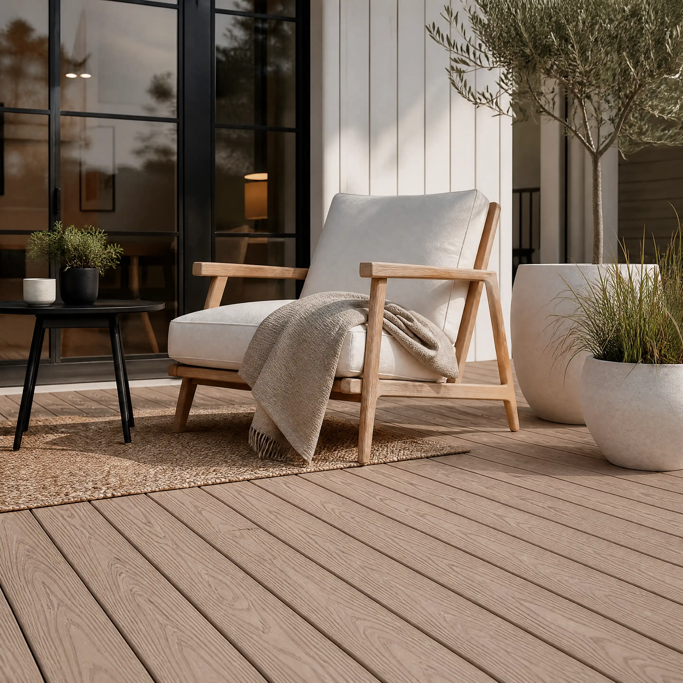 WPC-Komplettset Teak Holzoptik Basic Hohldiele - Image 7