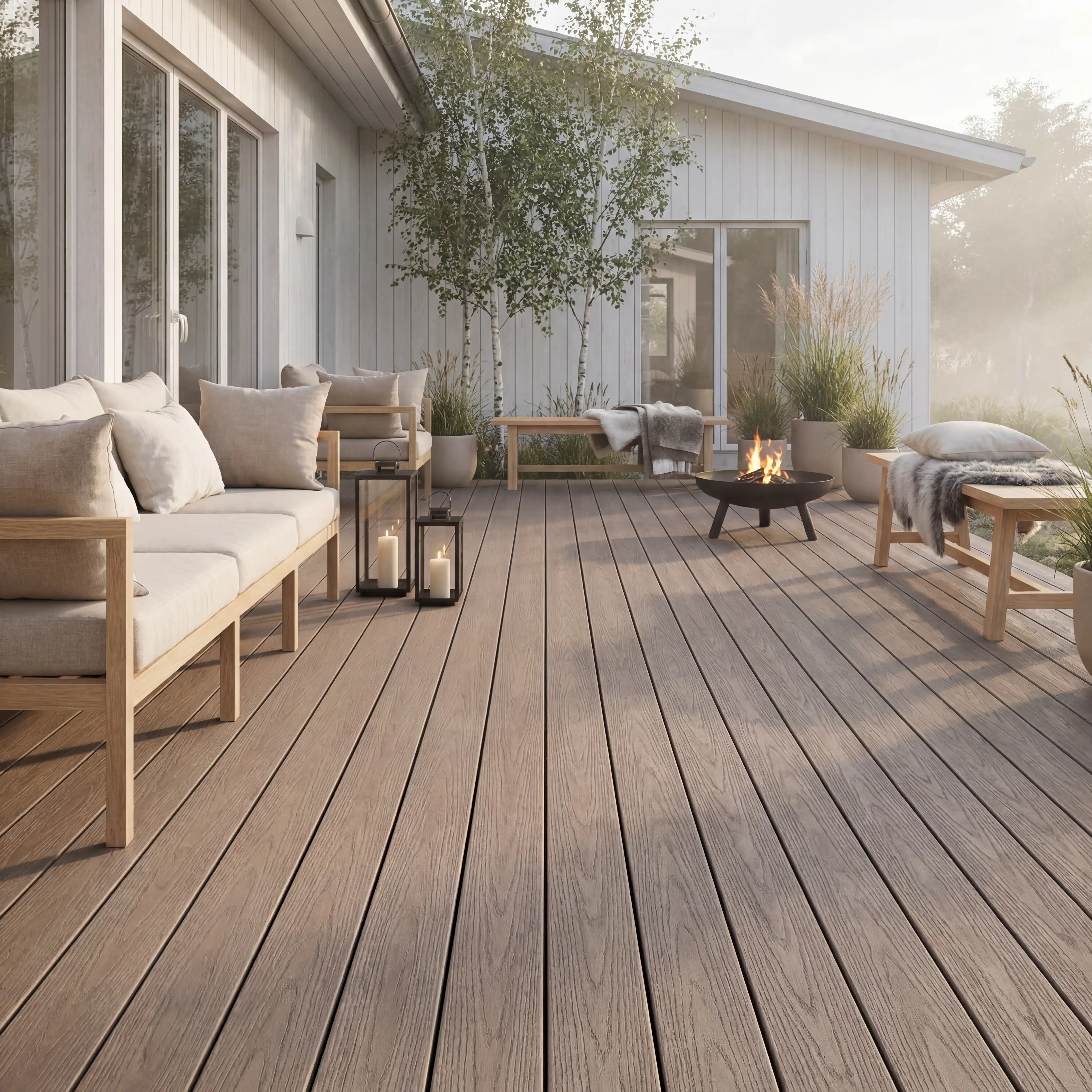 WPC-Komplettset Teak Holzoptik Basic Hohldiele - Image 8