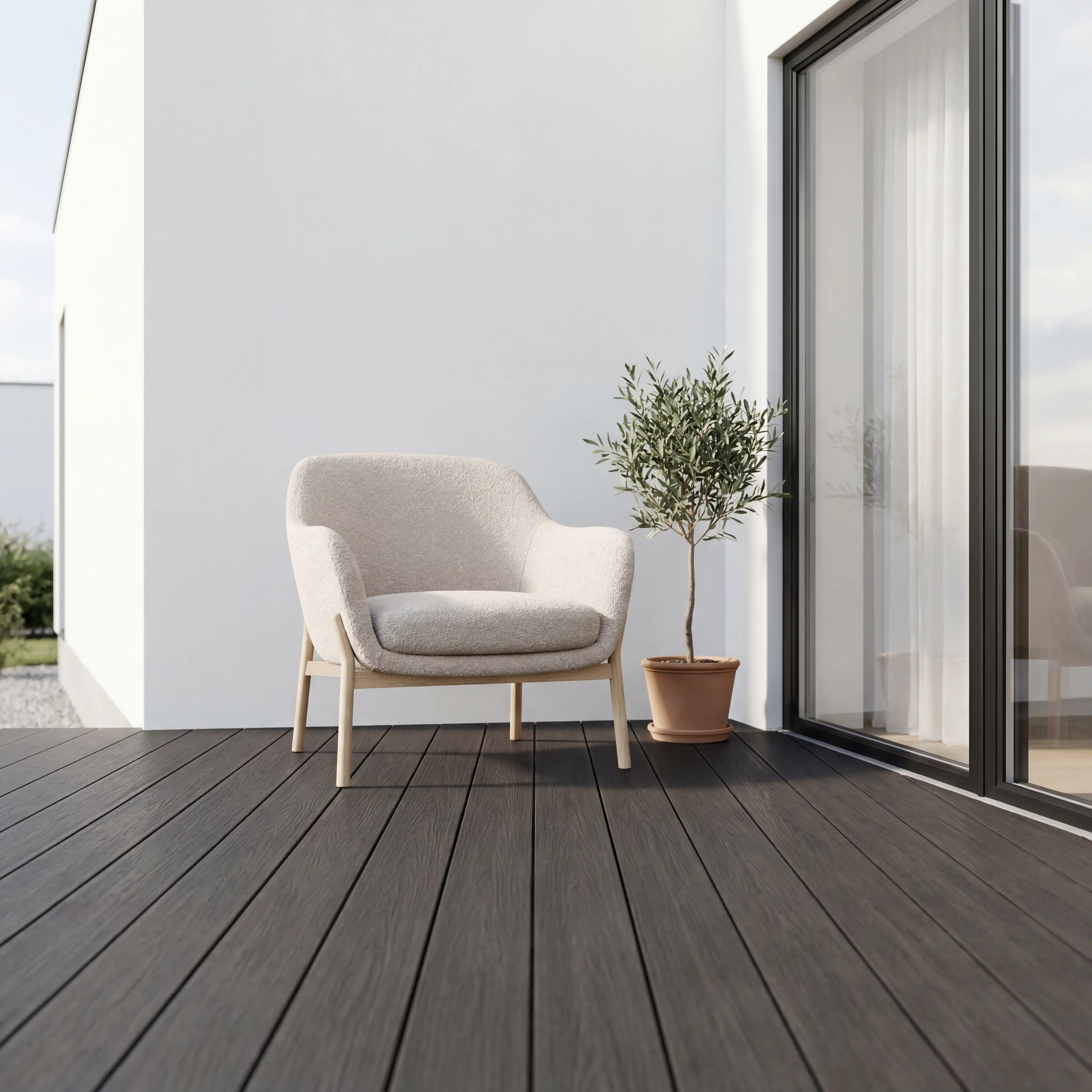 WPC Terrassendiele Massiv Antik Nero - Image 6