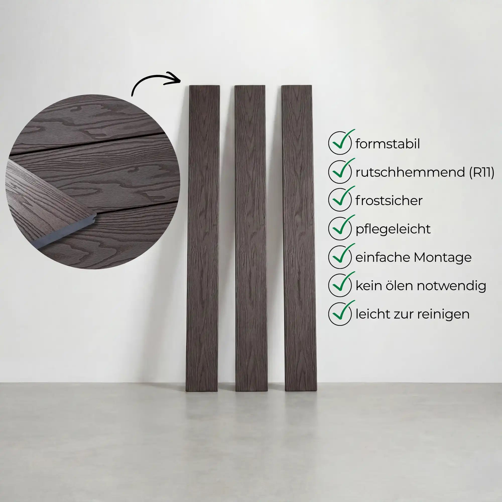 WPC Terrassendiele Massiv Terra Espresso - Image 3