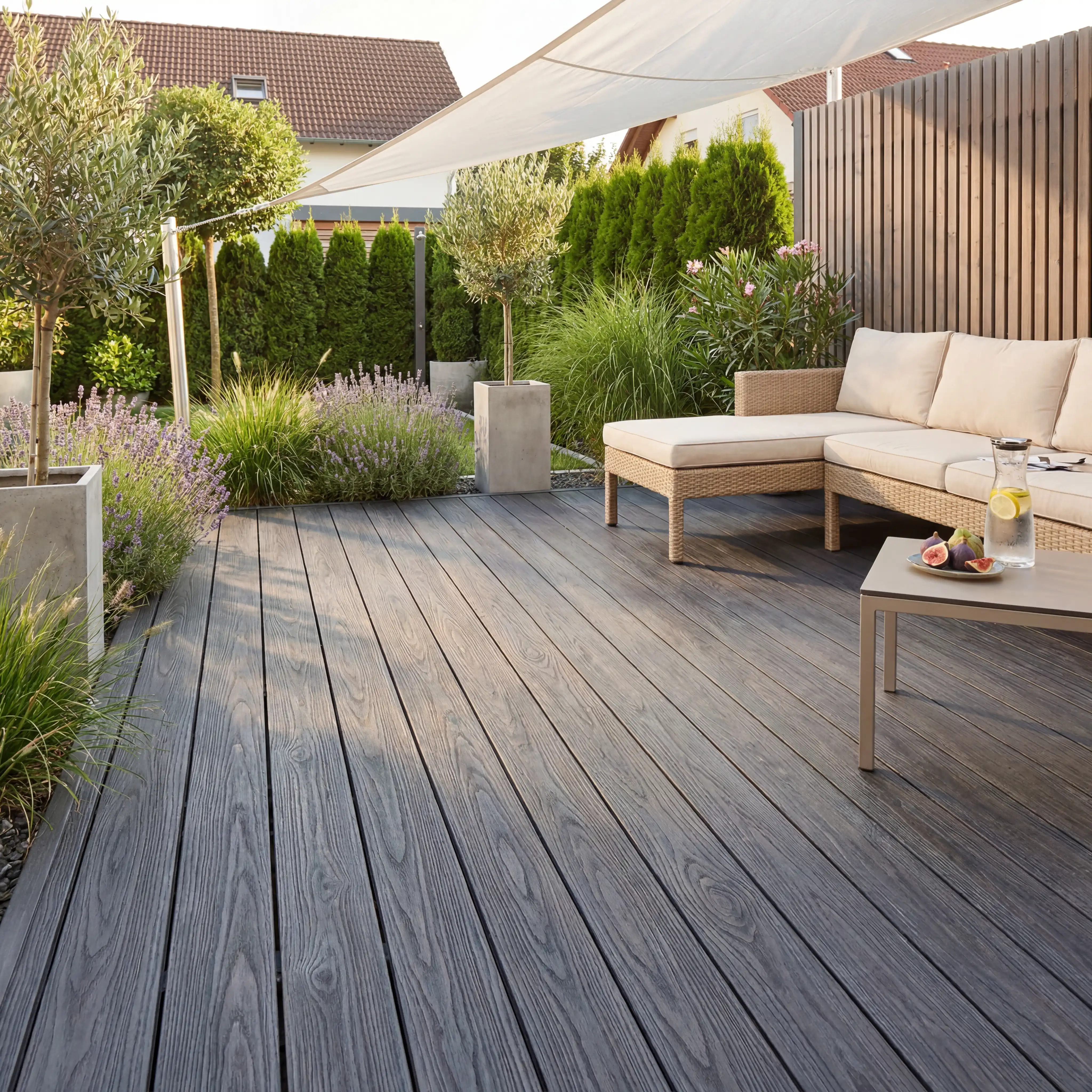 WPC Terrassendiele Massiv Terra Platin - Image 8