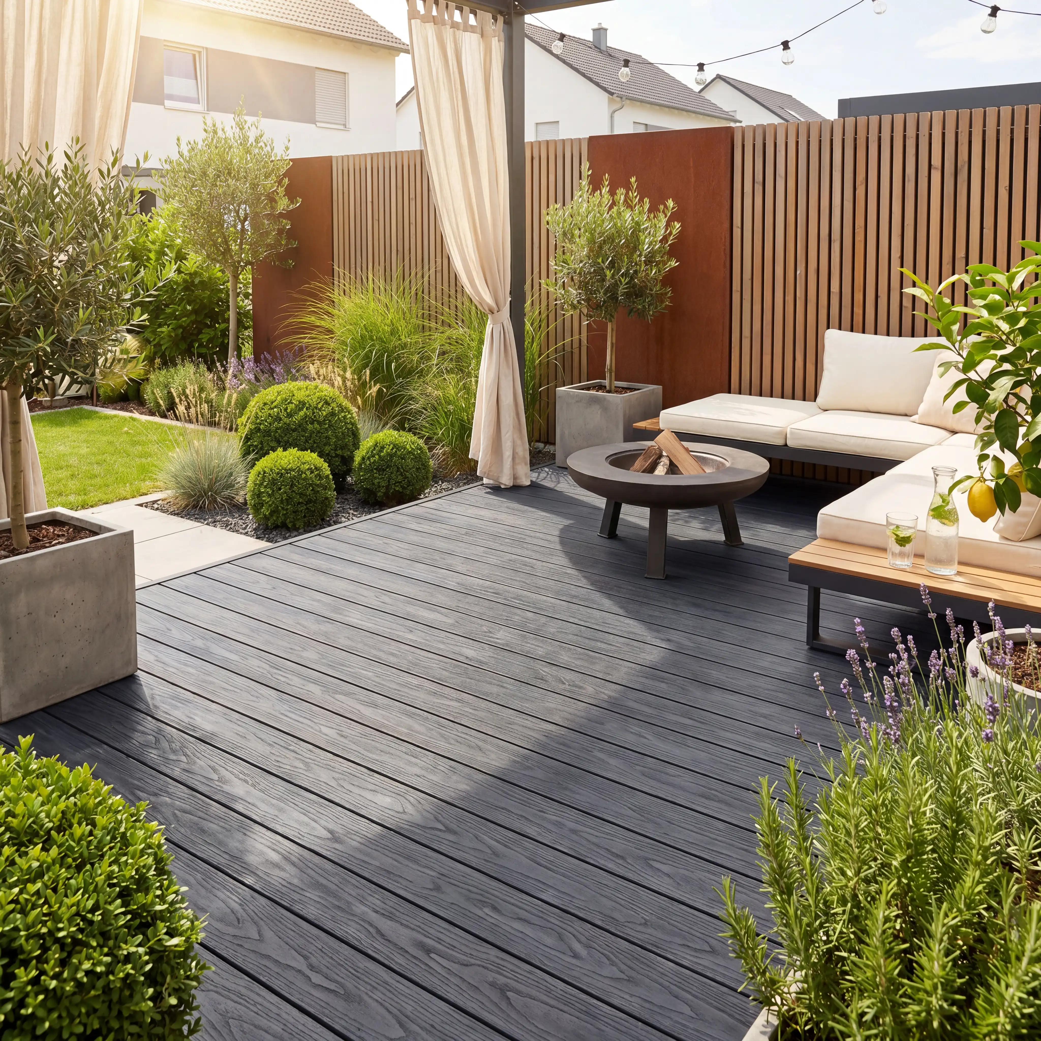 WPC Terrassendiele Massiv Terra Platin - Image 9