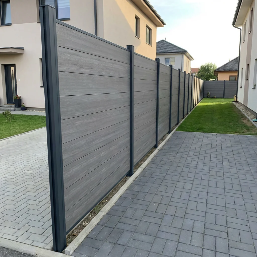 WPC Sichtschutzzaun ENZO Basalt - Standard Anthrazit - Image 3