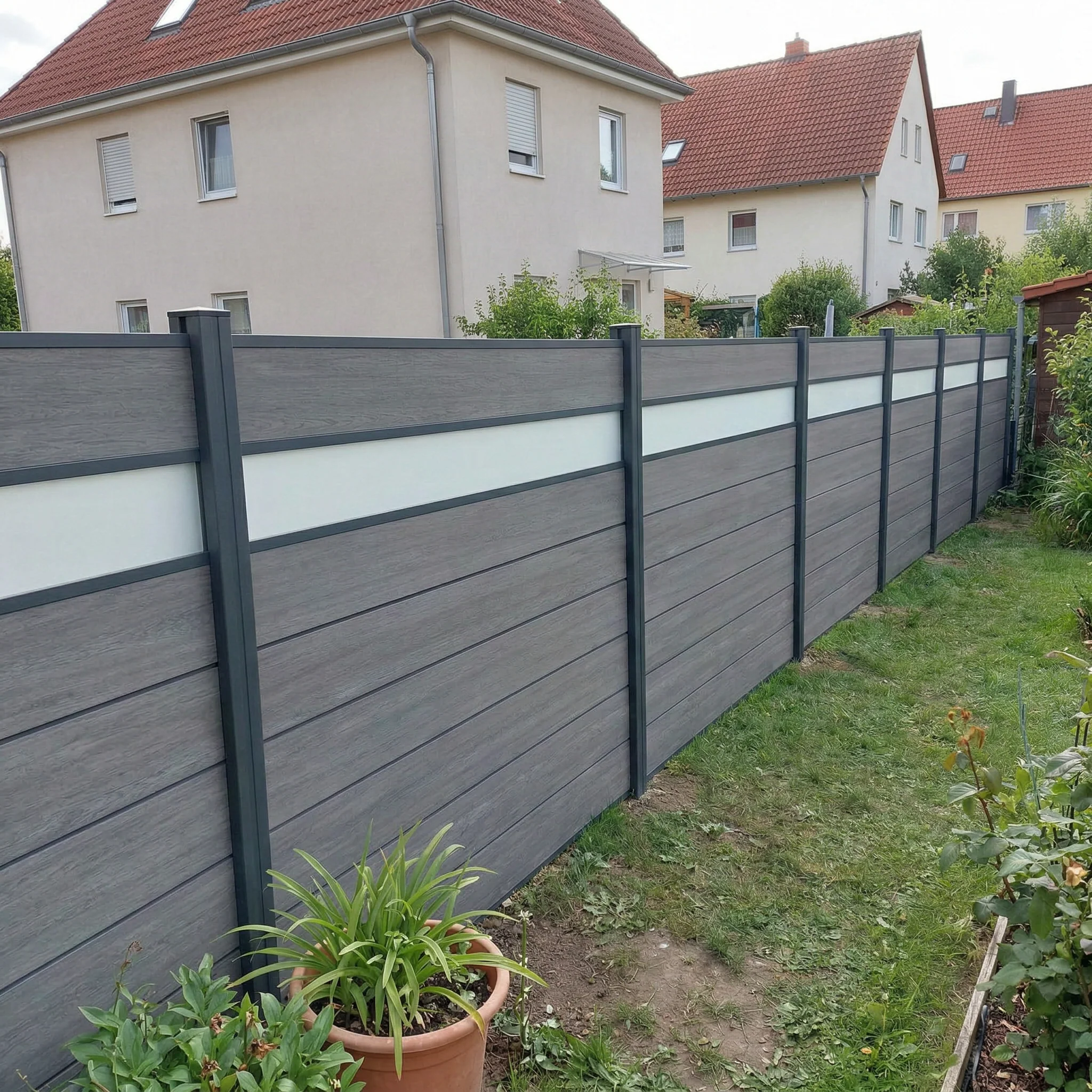 WPC Sichtschutzzaun ENZO Basalt - Style Anthrazit - Image 4