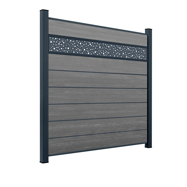 WPC Sichtschutzzaun ENZO Basalt - Style Anthrazit - Image 8