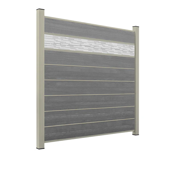 WPC Sichtschutzzaun ENZO Basalt - Style Seidengrau - Image 10