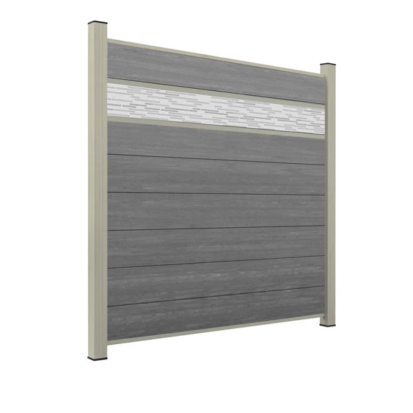 WPC Sichtschutzzaun ENZO Basalt - Style Seidengrau - Image 13