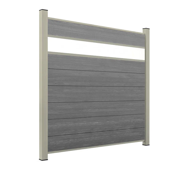 WPC Sichtschutzzaun ENZO Basalt - Style Seidengrau - Image 14