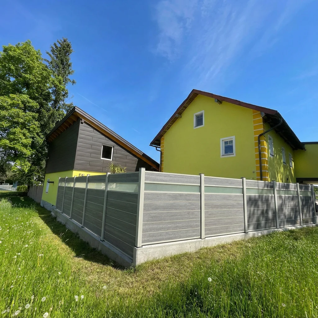 WPC Sichtschutzzaun ENZO Basalt - Style Seidengrau - Image 15
