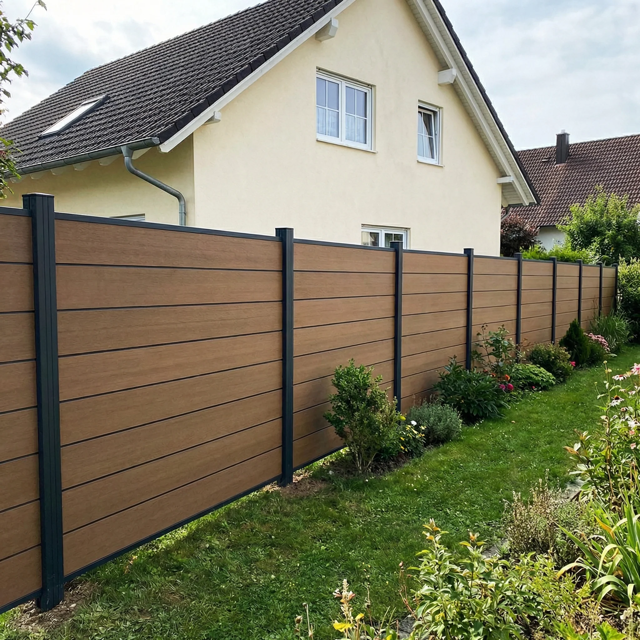 WPC Sichtschutzzaun ENZO Muskat - Design Anthrazit - Image 3