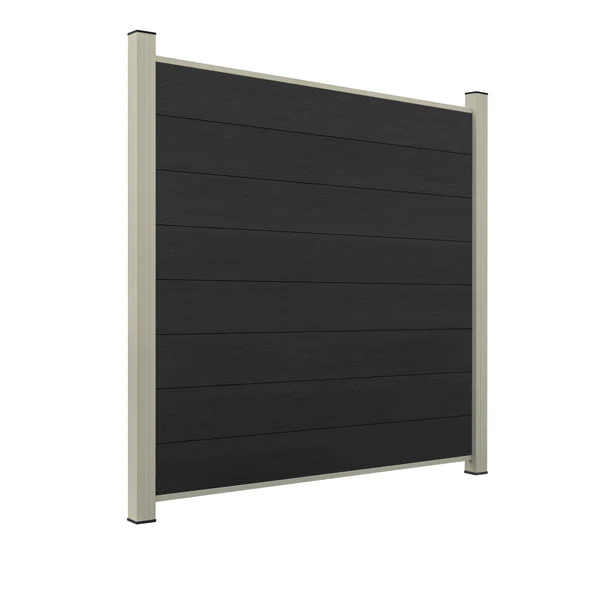 WPC Sichtschutzzaun ENZO Nero - Standard Seidengrau - Image 7