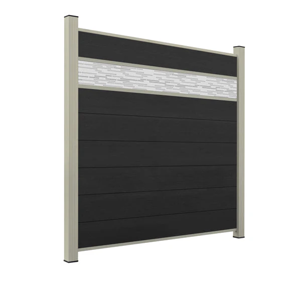 WPC Sichtschutzzaun ENZO Nero - Style Seidengrau - Image 12