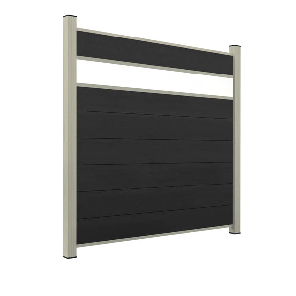 WPC Sichtschutzzaun ENZO Nero - Style Seidengrau - Image 13