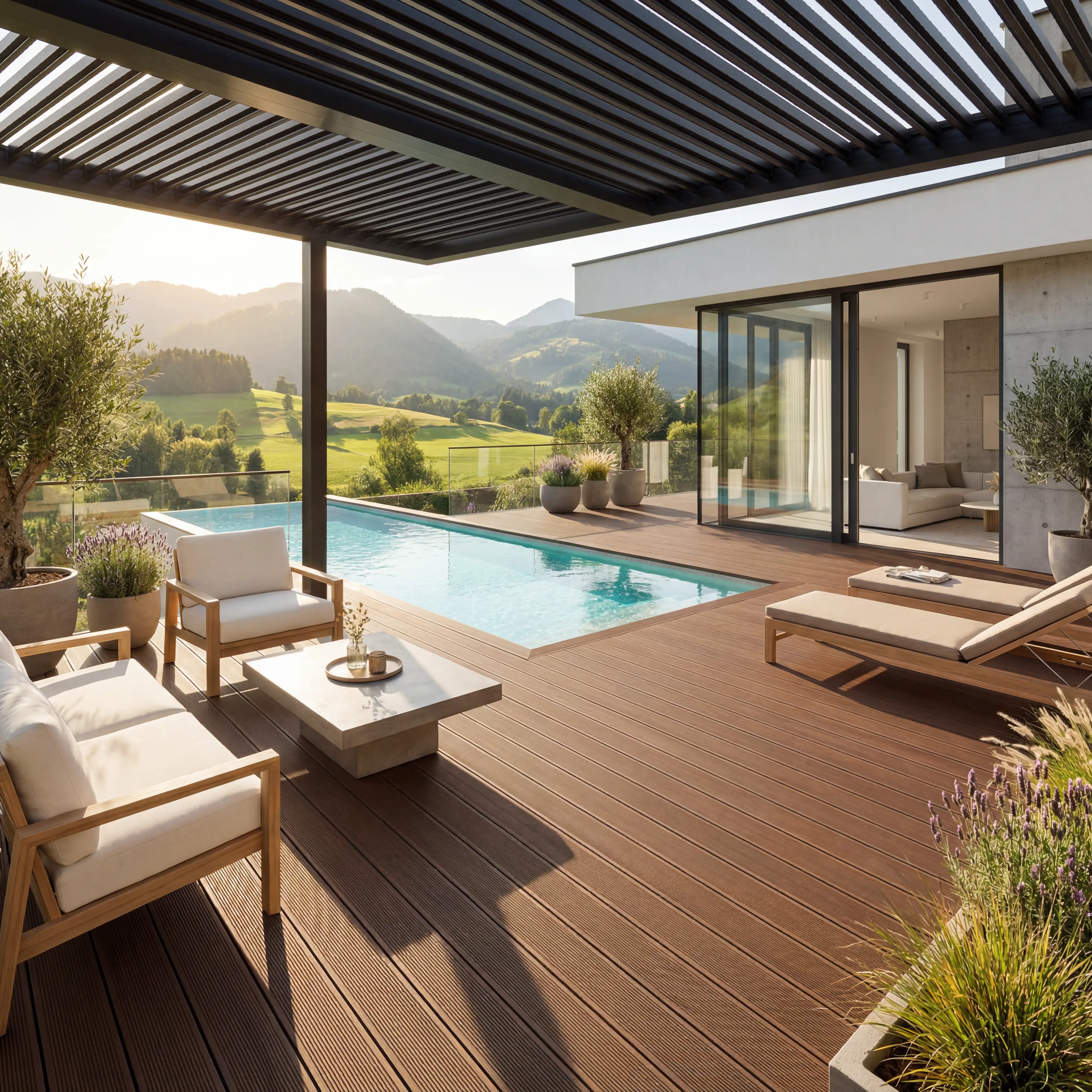 WPC Terrassendiele Hohlkammer Basic Kakao - Image 11