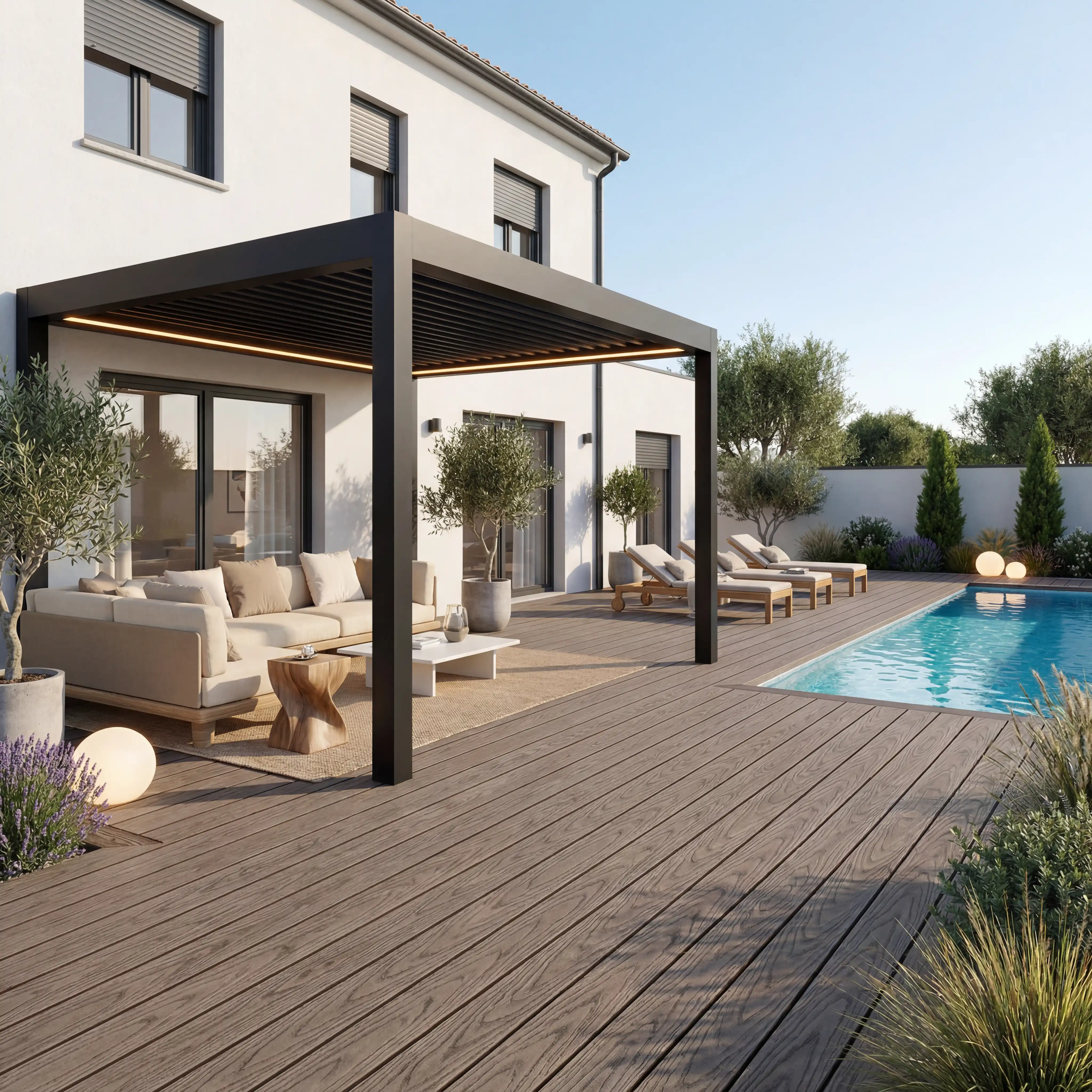 WPC Terrassendiele Hohlkammer Basic Kakao - Image 15