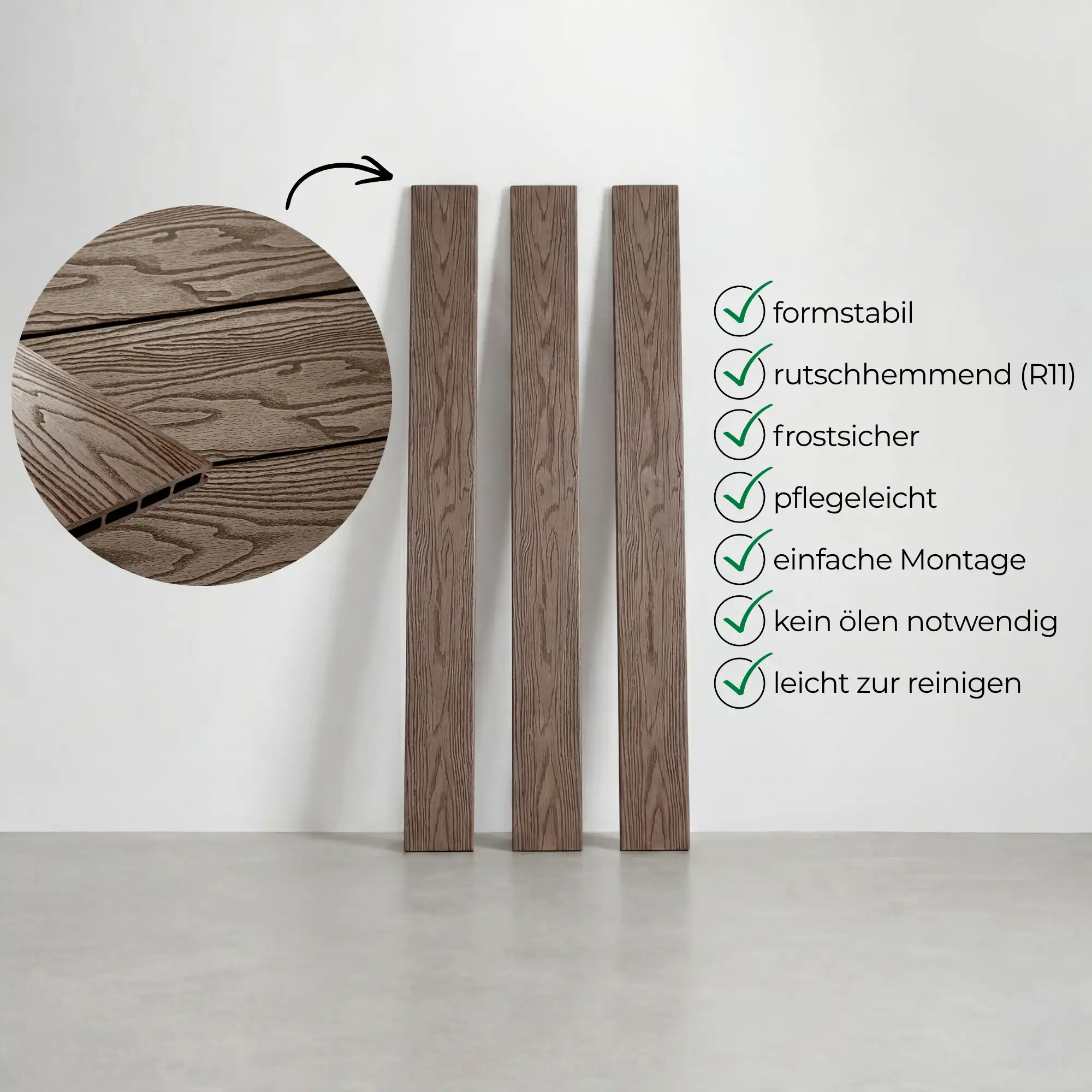WPC Terrassendiele Hohlkammer Basic Kakao - Image 3
