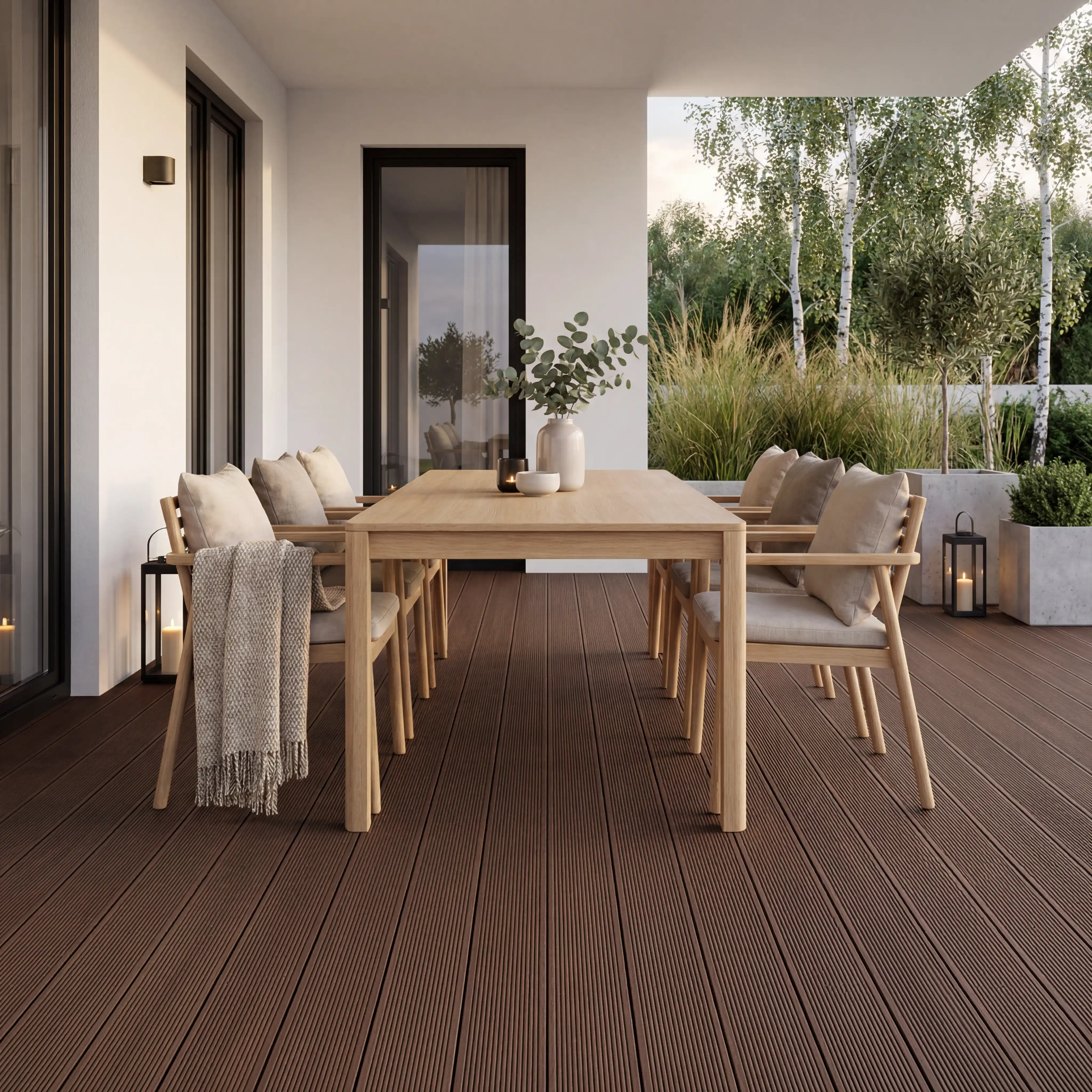 WPC Terrassendiele Hohlkammer Basic Kakao - Image 7