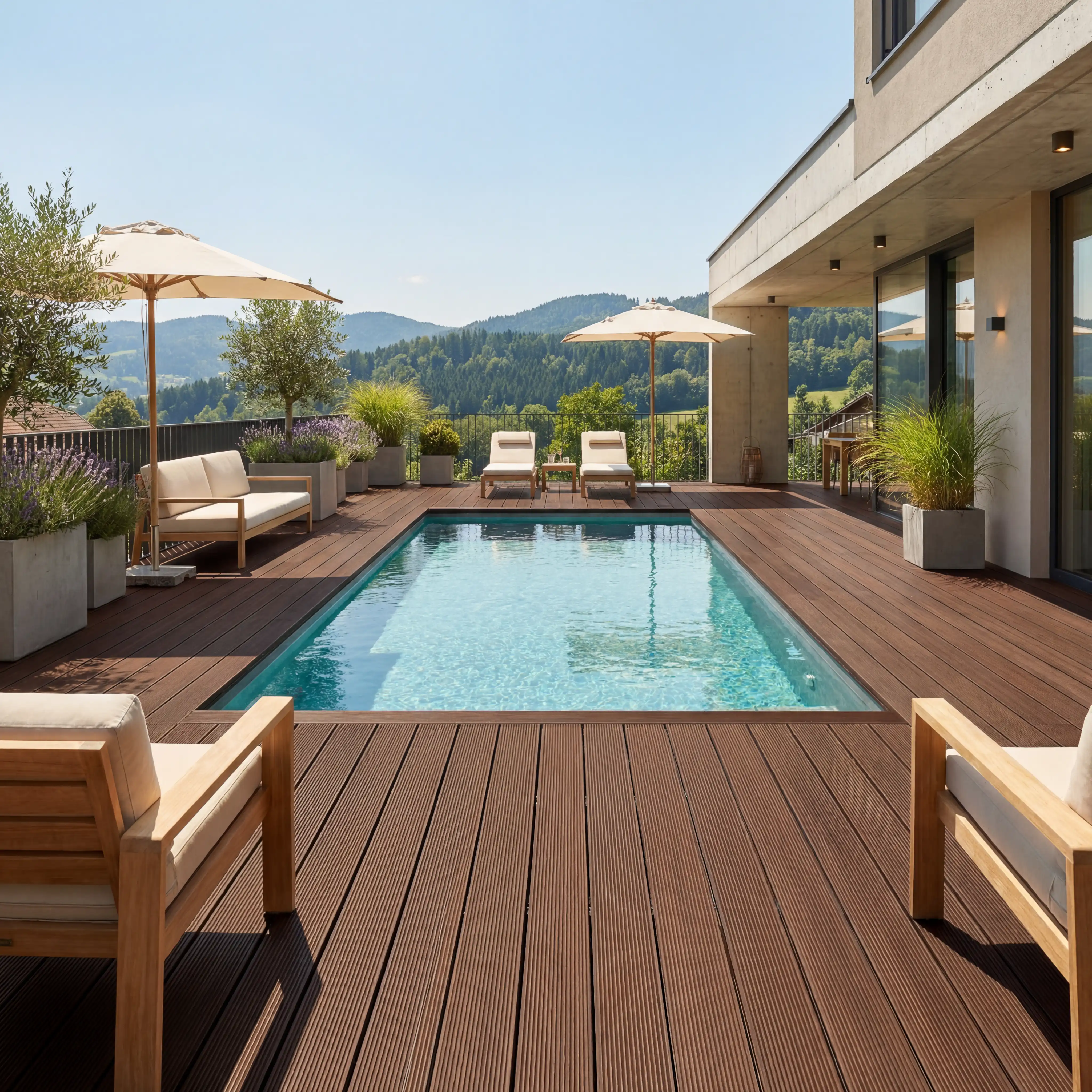 WPC Terrassendiele Hohlkammer Basic Kakao - Image 9
