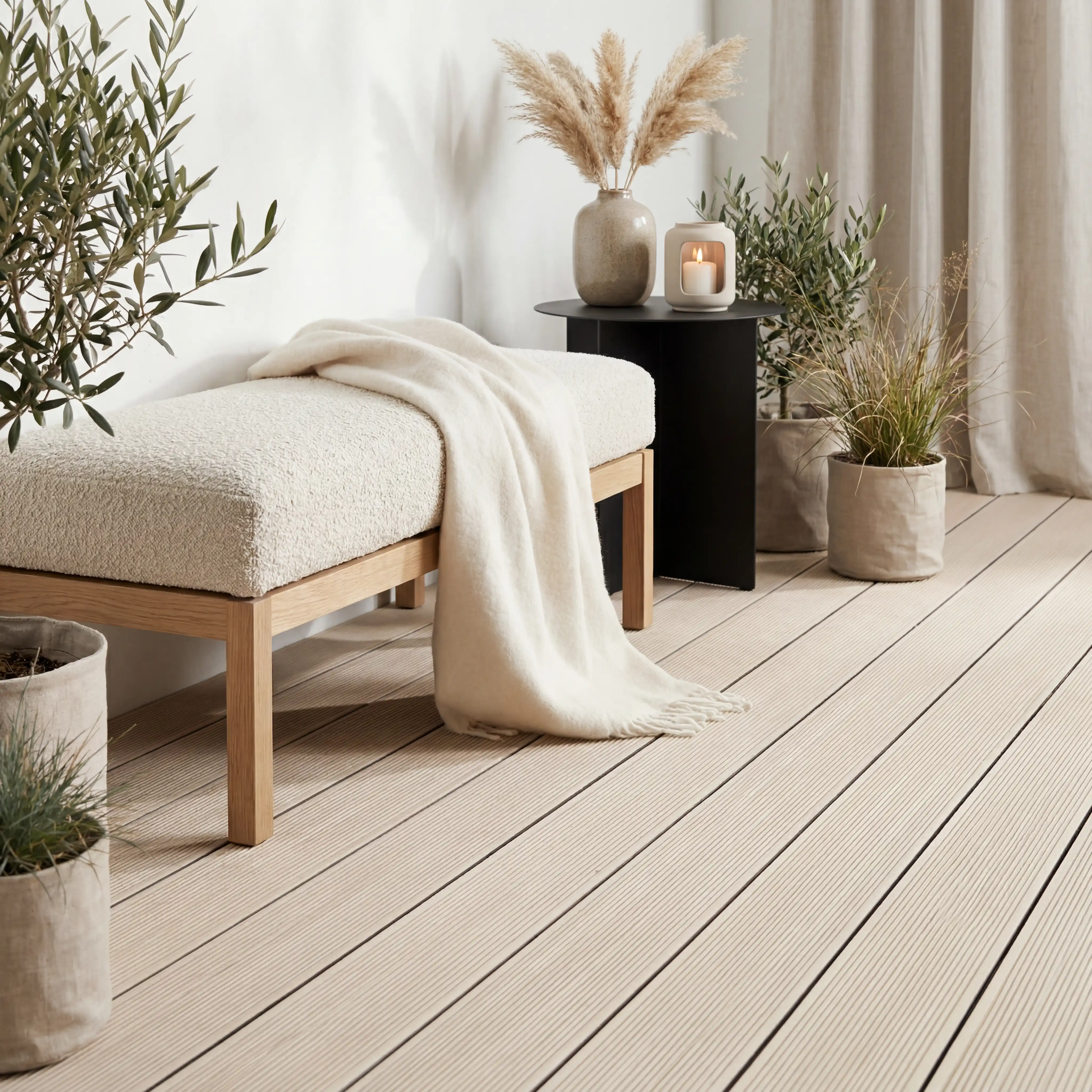 WPC Terrassendiele Massiv ECO Creme - Image 10